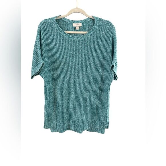 Loft Blue and White Sweater Top Size Medium - Picture 8 of 9